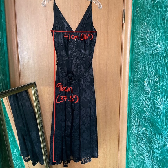 NWT WHBM Sleeveless Deep V-Neck Burnout Midi Dress - Picture 4 of 9